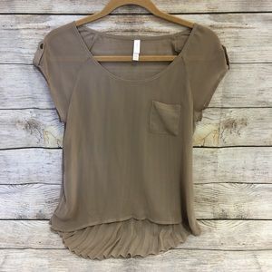 Taupe see through blouse